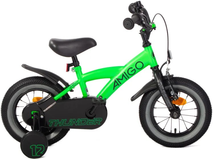 Thunder 12 Inch 21 cm Boys Coaster Brake Neon GreenBlackAMIGO