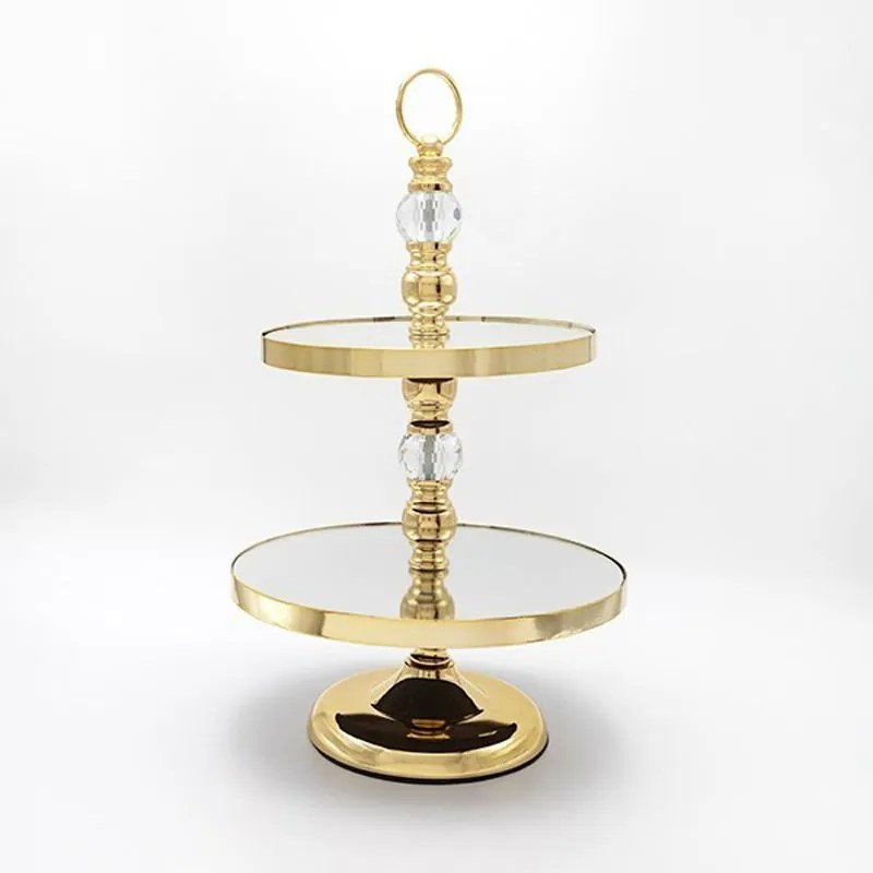 Εταζέρα 2 Θέσεων 819-00265 Φ30x50cm Gold Estheti Home Μέταλλο