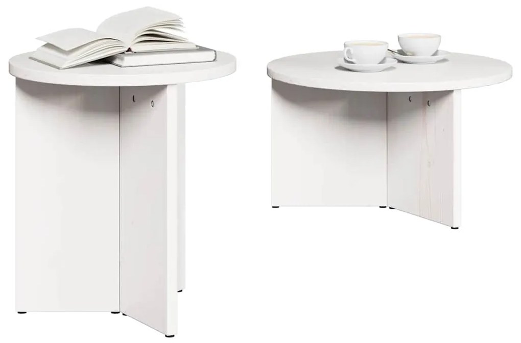 vidaXL Τραπεζάκι σαλονιού 2 pcs Λευκό 49 x 49 x 28 εκ