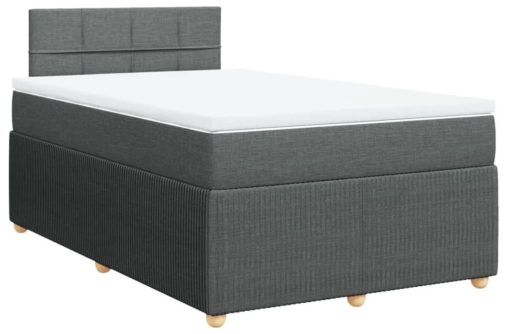 ΚΡΕΒΑΤΙ BOXSPRING ΜΕ ΣΤΡΩΜΑ ΣΚΟΥΡΟ ΓΚΡΙ 120X190 ΕΚ ΥΦΑΣΜΑΤΙΝΟ 3287396