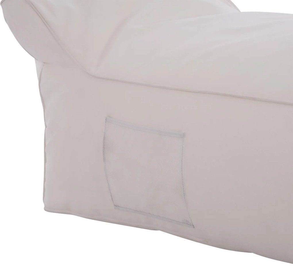 Πουφ Wadeline ξαπλώστρα με Textiline λευκό 190x80x40-60Υ εκ. 190x80x60 εκ.