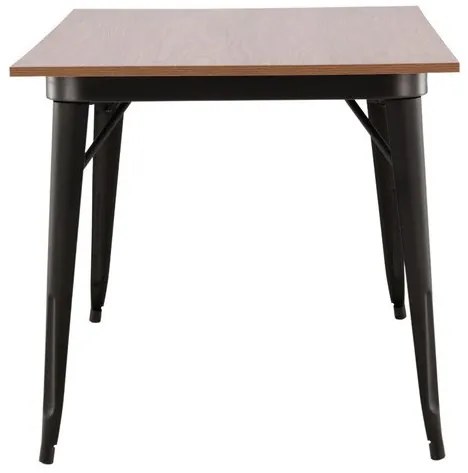 Τραπέζι Dallas 3265, Καρυδί, Μαύρο, 75x80x140cm, 26 kg, Ινοσανίδες μέσης πυκνότητας, Μέταλλο | Epipla1.gr