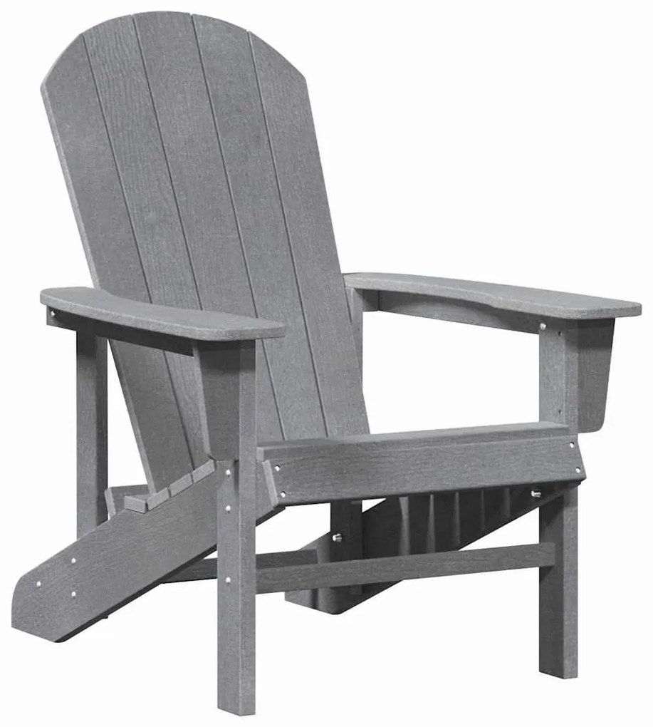 vidaXL Πολυθρόνα Adirondack ανοιχτό γκρι, 74x82x91 εκ. HDPE