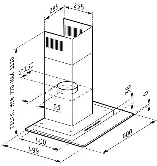 Απορροφητήρας Pyramis Cielo 60 εκ.