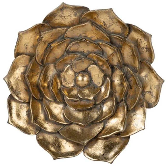 Artekko Hetroi Διακοσμητικό Επιτοίχιο Λουλούδι  Χρυσού Χρώματος (25.5x3.5x25.5)cm - 77116