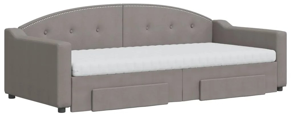 Καναπές Κρεβάτι Συρόμενος Taupe 90x200 εκ. Ύφασμα &amp; Συρτάρια 3197587