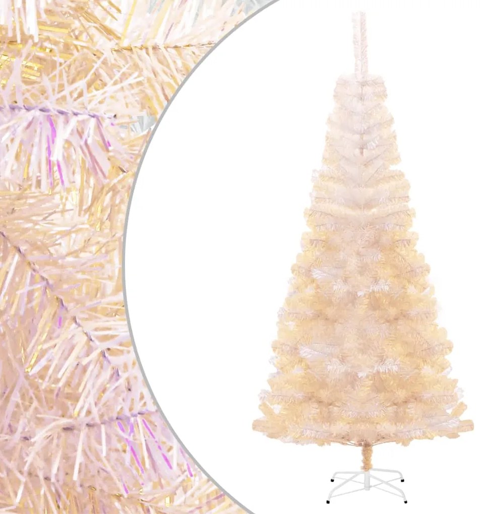 vidaXL Χριστουγεννιάτικο Δέντρο Τεχνητό Ιριδ. Άκρες Λευκό 240 εκ. PVC