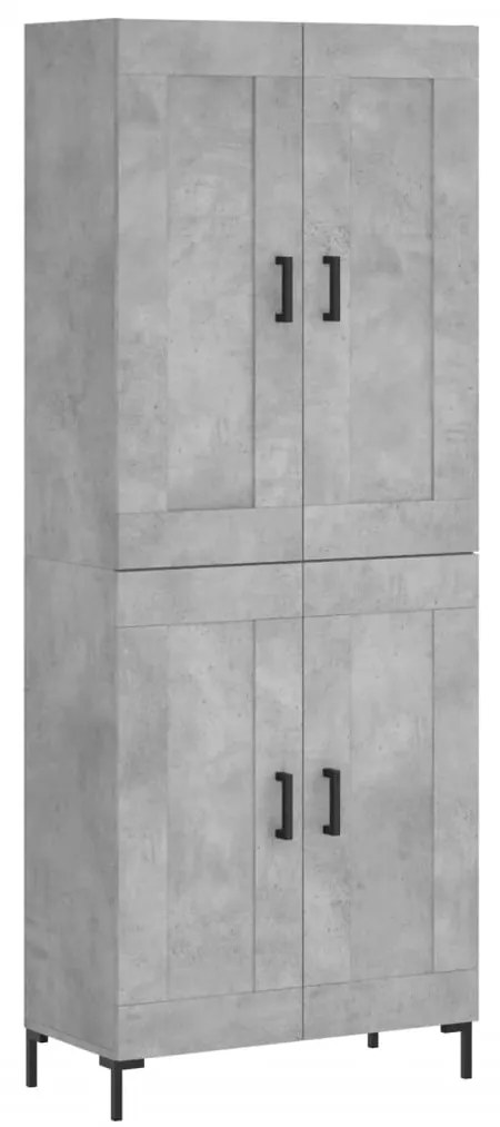 vidaXL Ντουλάπι Γκρι Σκυροδέματος 69,5x34x180 εκ. Επεξεργασμένο Ξύλο