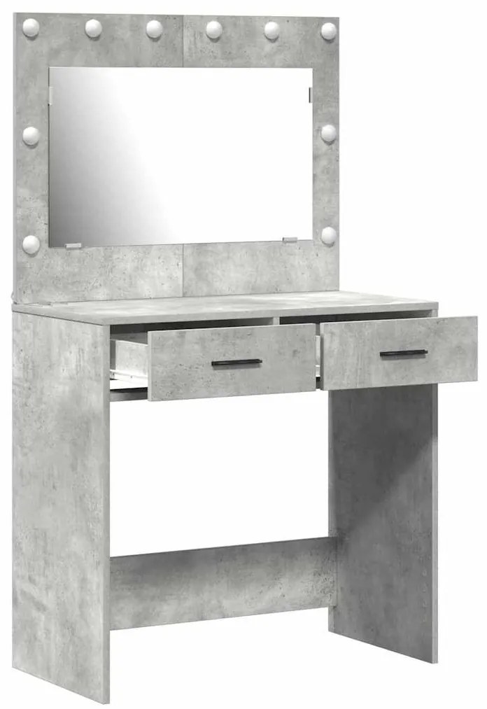 vidaXL Κομοδίνο με συρτάρι Γκρι σκυροδέματος 78.5 x 41 x 135 εκ