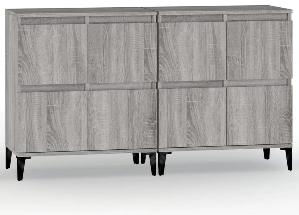 vidaXL Ντουλάπι 2 τεμ. Γκρι Sonoma 60x35x70 εκ. από Επεξεργασμένο Ξύλο