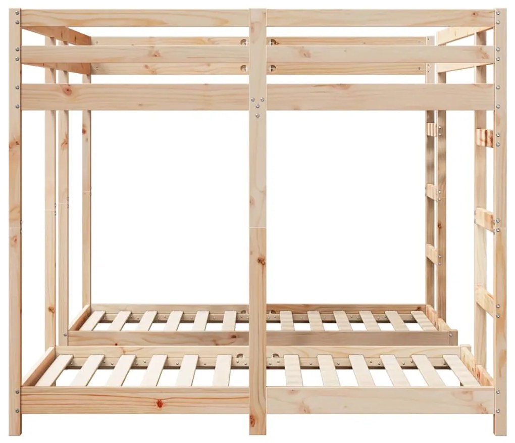 vidaXL Σκελετός Κουκέτας Τριών Επιπέδων Καφέ 160 x 200 cm