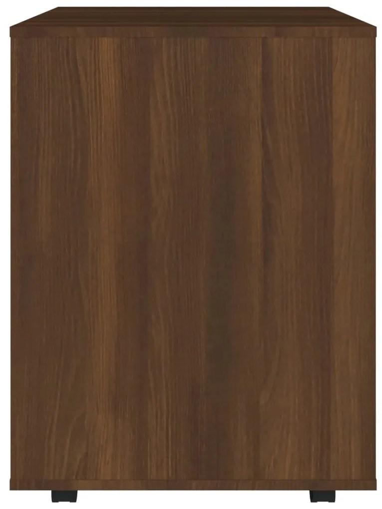 vidaXL Ντουλάπι Με Ροδάκια Καφέ Δρυς 60 x 53 x 72 εκ. Επεξεργ. Ξύλο