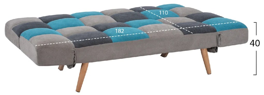 ΚΑΝΑΠΕΣ ΚΡΕΒΑΤΙ MULTICOLOR 3ΘΕΣΙΟΣ HM3167.11 182Χ80Χ88Υ εκ.
