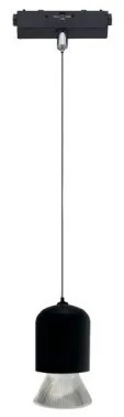 Μαγνητικό Κρεμαστό Φωτιστικό Ράγας Ultra Thin LED 7W 3CCT Φ6,2cm InLight-TMU0250-Black-Μαύρο TMU0250-Black