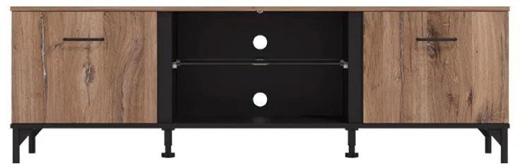 Έπιπλο TV Corsica 170 Flagstaff Oak - Μαύρο 170,5x42x53,5 εκ. 170.5x42x53.5 εκ.