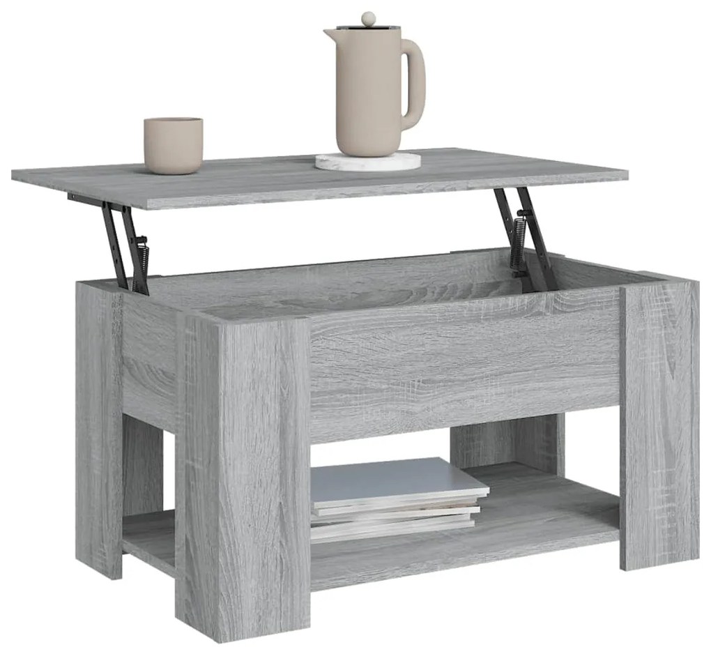 vidaXL Τραπεζάκι Σαλονιού Γκρι Sonoma 79x49x41 εκ. Επεξεργασμένο Ξύλο
