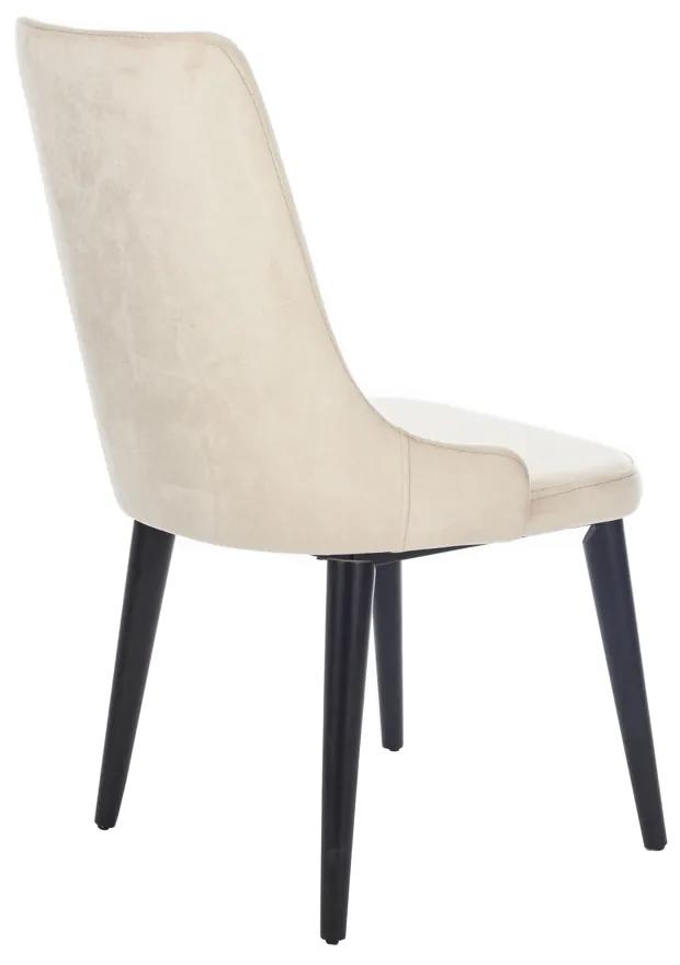 Artekko Rio Καρέκλα με Ξύλινο Μαύρο Σκελετό και Μπεζ Βελούδο (52x65x93)cm