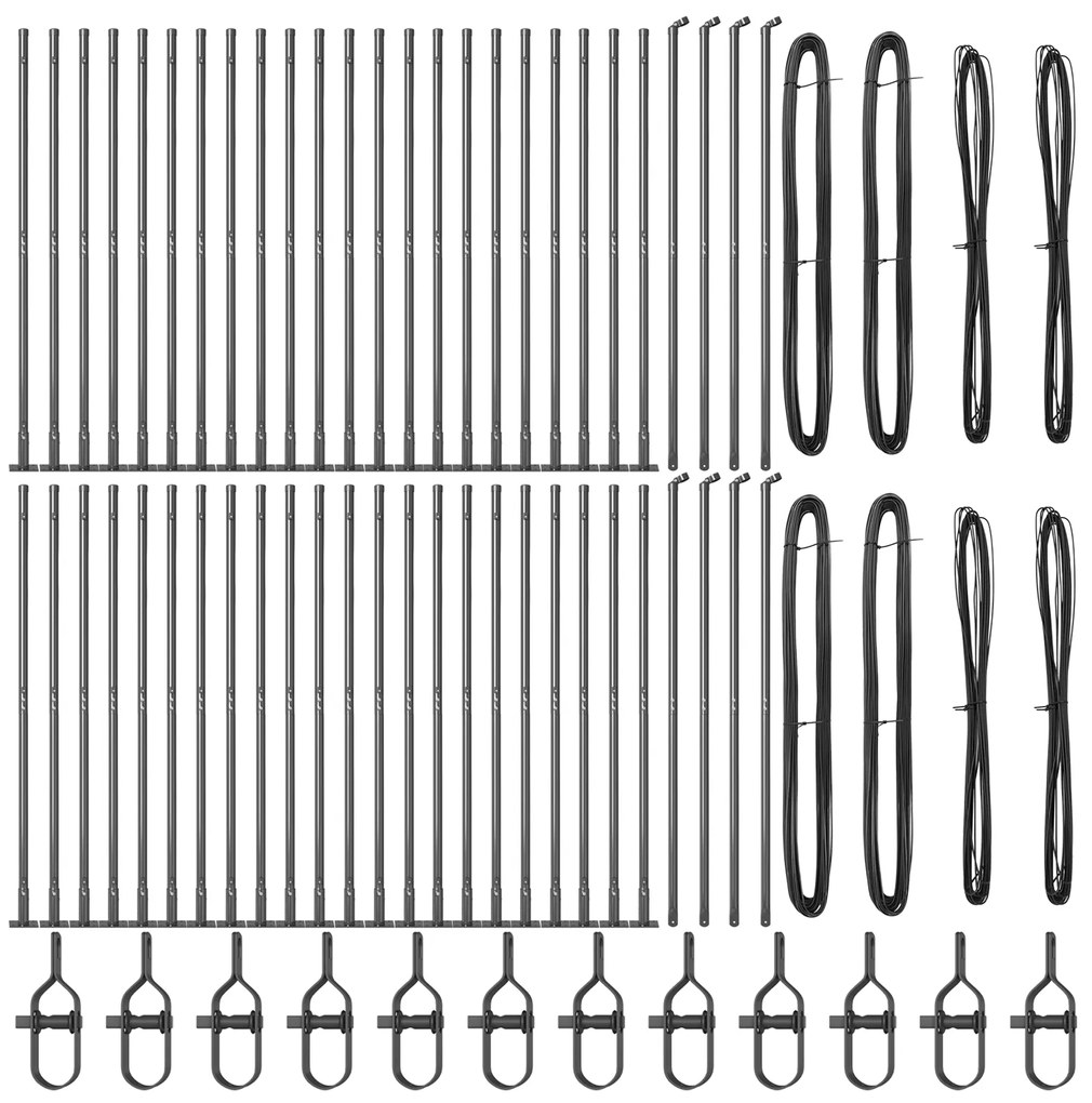vidaXL Στυλίβες με Βάσεις 52 τεμ Ø32mm 83,5cm Γαλβανισμένος Χάλυβας
