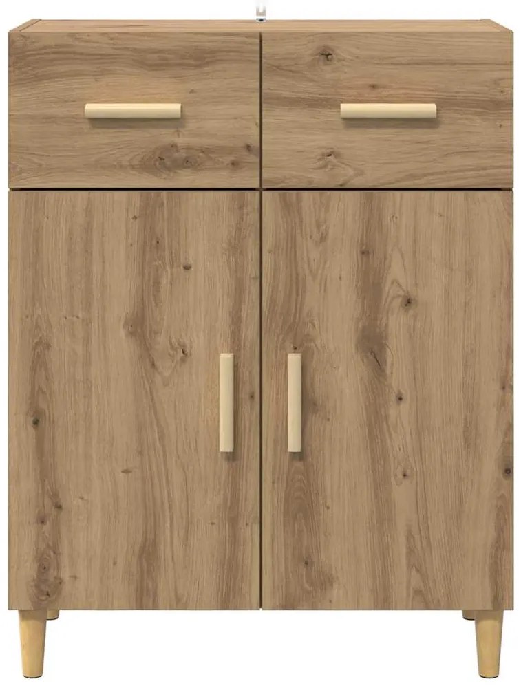 vidaXL Πλαϊνό γραφείο με συρτάρι artisan δρυς 34 x 69.5 x 89 εκ
