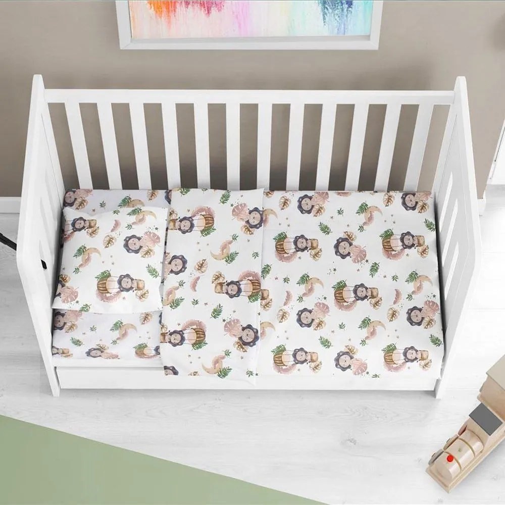 Σεντόνια Βρεφικά Lion 532 (Σετ 3τμχ) Beige DimCol Κούνιας 120x160cm 100% Cotton