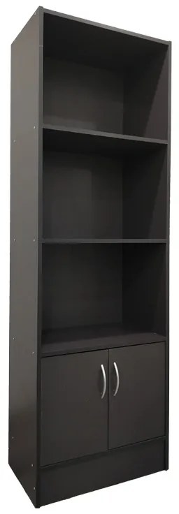 Βιβλιοθήκη Tekaro I σε ανθρακί απόχρωση 57x33x180εκ Υλικό: 15mm   Particle Board 383-000008