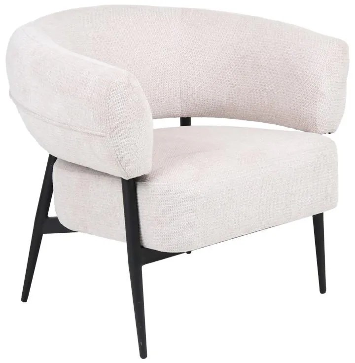Πολυθρόνα Penfel ύφασμα σε κρεμ απόχρωση με πόδι μαύρο μέταλλο 85x72x73εκ 85x72x73 εκ.