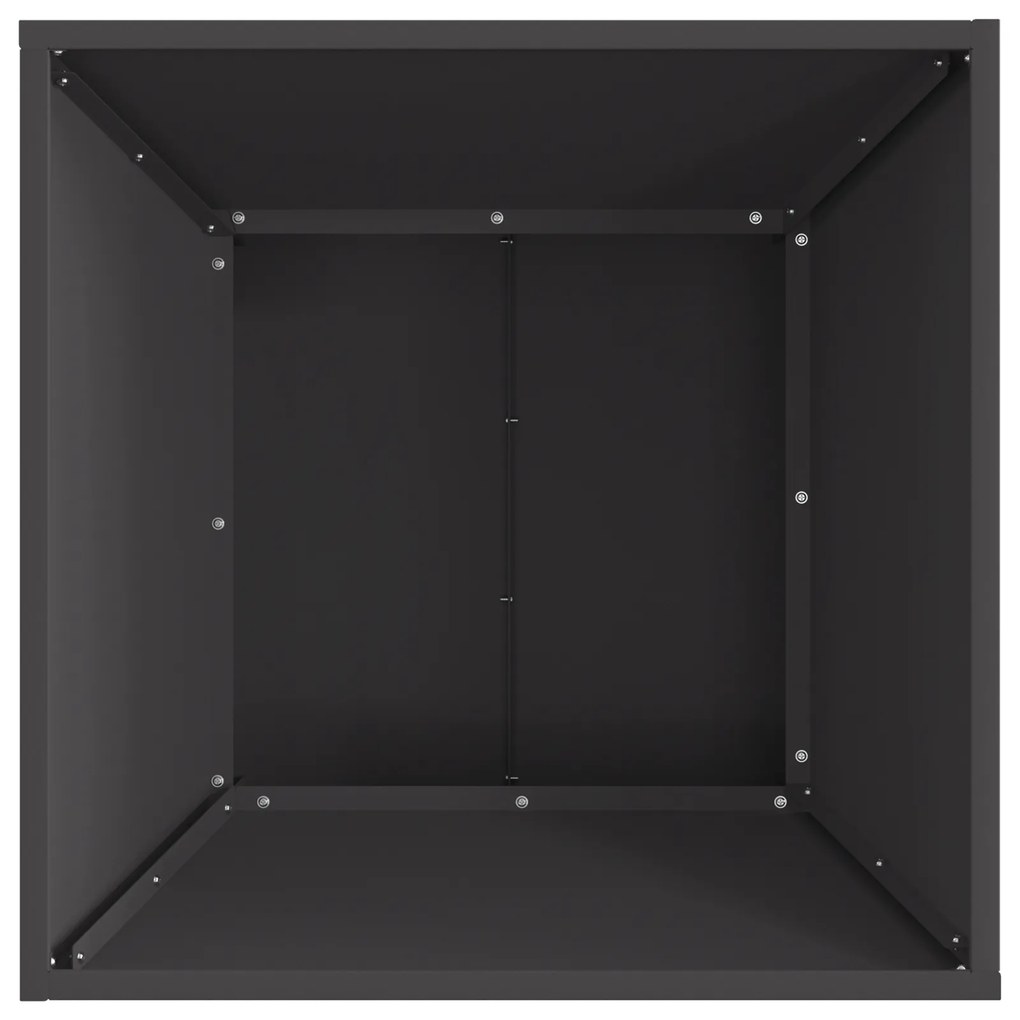 vidaXL Τζάκι Τετράγωνο Μαύρο 60x60x35 εκ. Ατσάλι