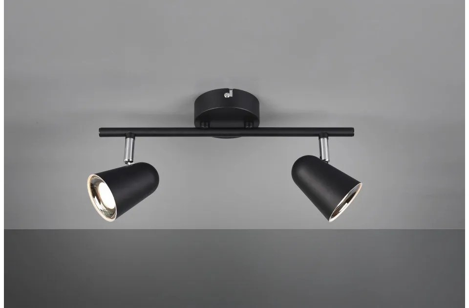 Σποτ Φωτιστικό Οροφής Τοίχου 2xLED 3,5W Κινητό Toulouse Trio Lighting-R82122132-Μαύρο R82122132
