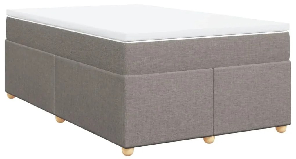 Κρεβάτι Boxspring με Στρώμα Taupe 120x200 εκ. Υφασμάτινο - Μπεζ-Γκρι