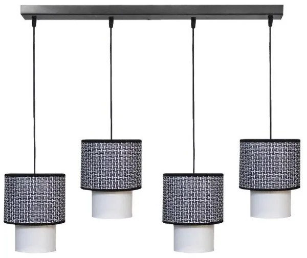 Κρεμαστό Φωτιστικό Οροφής 4xE27 Ύφασμα HK-10 Heronia Lighting-14-0275-Μαύρο 14-0275