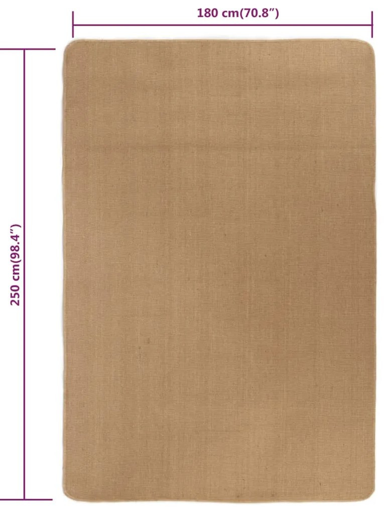 vidaXL Χαλί 180 x 250 εκ. από Γιούτα με Υπόστρωμα από Λάτεξ