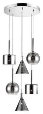 Κρεμαστό Φωτιστικό Ροζέτα 6xG9 Γυαλί Luma Lighting-114-01047-13-smoke-Φιμέ/Smoke 114-01047-13-smoke