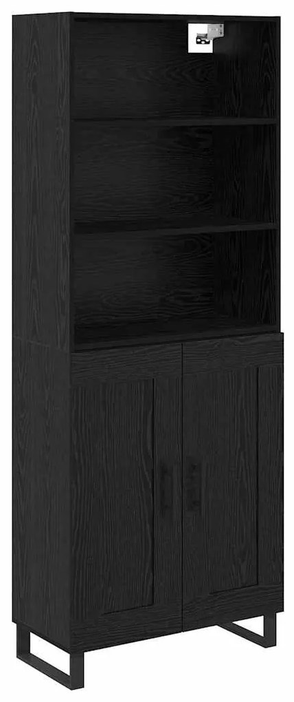 vidaXL Highboard Μαύρη Οξυά 69,5 x 34 x 180 εκ. Επεξεργασμένο ξύλο