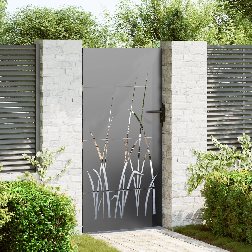 vidaXL Πύλη Κήπου Μαύρο 105 x 175 cm Ατσάλι με Επικάλυψη Πούδρας