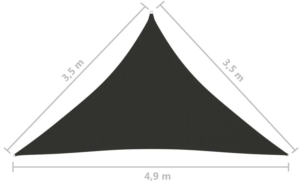 Πανί Σκίασης Τρίγωνο Ανθρακί 3,5x3,5x4,9 μ. από Ύφασμα Oxford - Ανθρακί