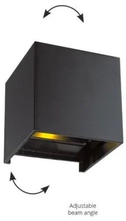 Απλίκα LED Greg κύβος μεταλλικό Viokef-4188801-Μαύρο 4188801