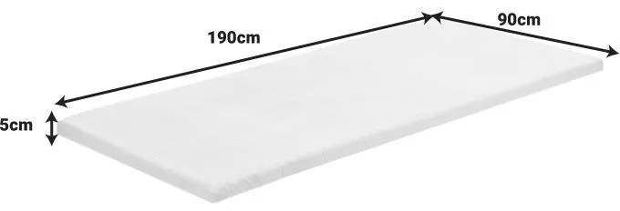 Ανώστρωμα Casmeriane λευκό ύφασμα-memory foam 90x190x5εκ 90x190x5 εκ.