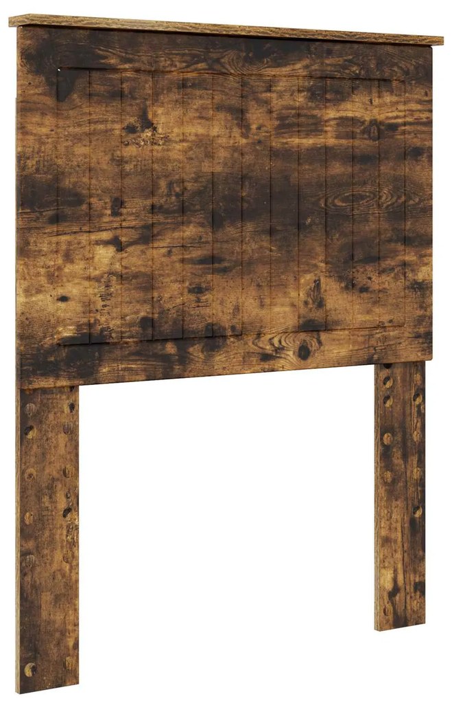 vidaXL Σκελετός Κρεβατιού Καπνιστό Δρύς 75 x 190 cm Μηχανήματος Ξύλο