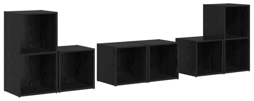 vidaXL 6 pcs Μαύρη Οξυά Επεξεργασμένο ξύλο