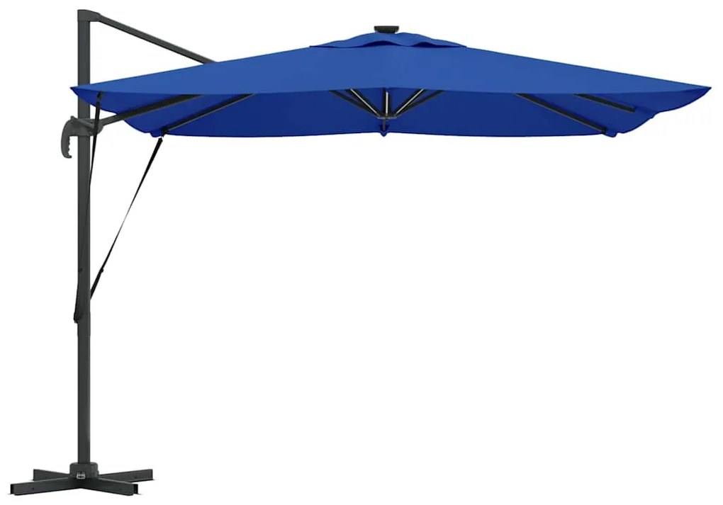 vidaXL Ομπρέλα ηλίου με φώτα λωρίδας LED Αζούρ Μπλε 286 x 284 x 270 εκ