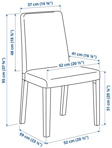 EKEDALEN/BERGMUND τραπέζι και 6 καρέκλες, 180/240 cm 094.084.86