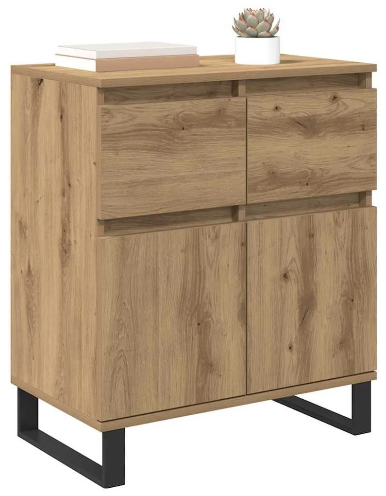vidaXL Πλαϊνό γραφείο με συρτάρι Artisan Oak 60 x 35 x 70 cm