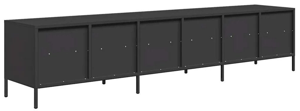 vidaXL Έπιπλο Τηλεόρασης Μαύρο 202x39x43,5 εκ. Χάλυβας Ψυχρής Έλασης