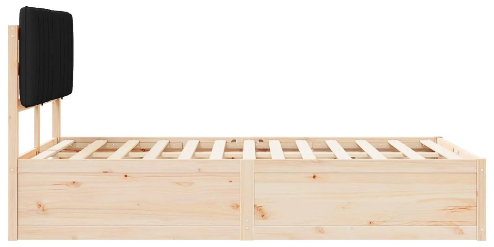 vidaXL Σκελετός Κρεβατιού με Επενδεδυμένο Κεφαλάρι Μαύρο 120 x 200 cm