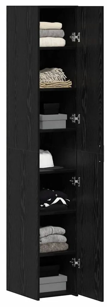 vidaXL Highboard Μαύρη δρυς 30 x 42.5 x 185 εκ Επεξεργασμένο ξύλο