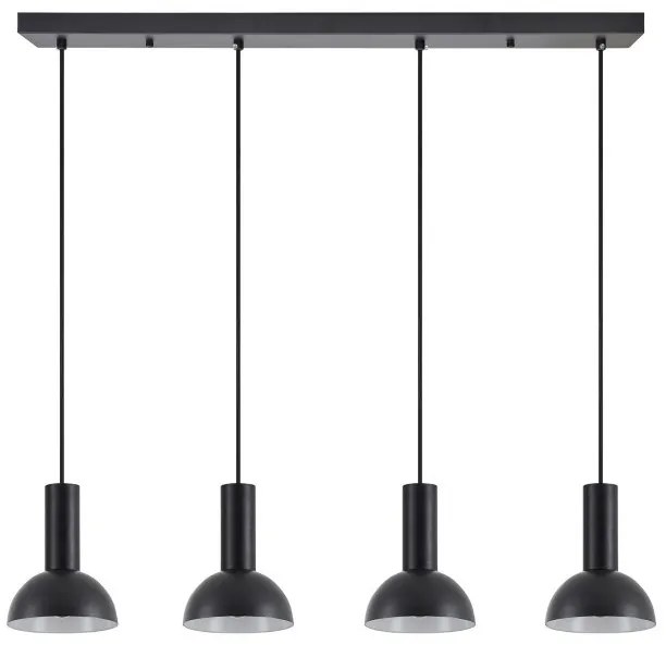 Κρεμαστό Φωτιστικό Οροφής 4xE27 Καμπάνες Adept Tube Homelighting-77-8560-Μαύρο 77-8560