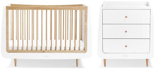 SNUZ Βρεφικό Κρεβάτι & Αλλαξιέρα SNUZKOT CHANGER NATURAL