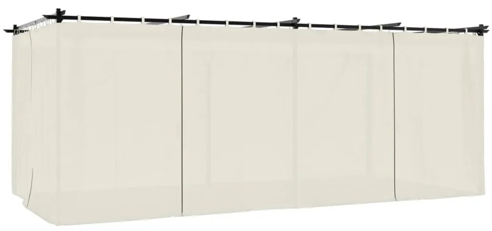 vidaXL Κιόσκι με Κουρτίνες Κρεμ 6x3 μ. από Ατσάλι