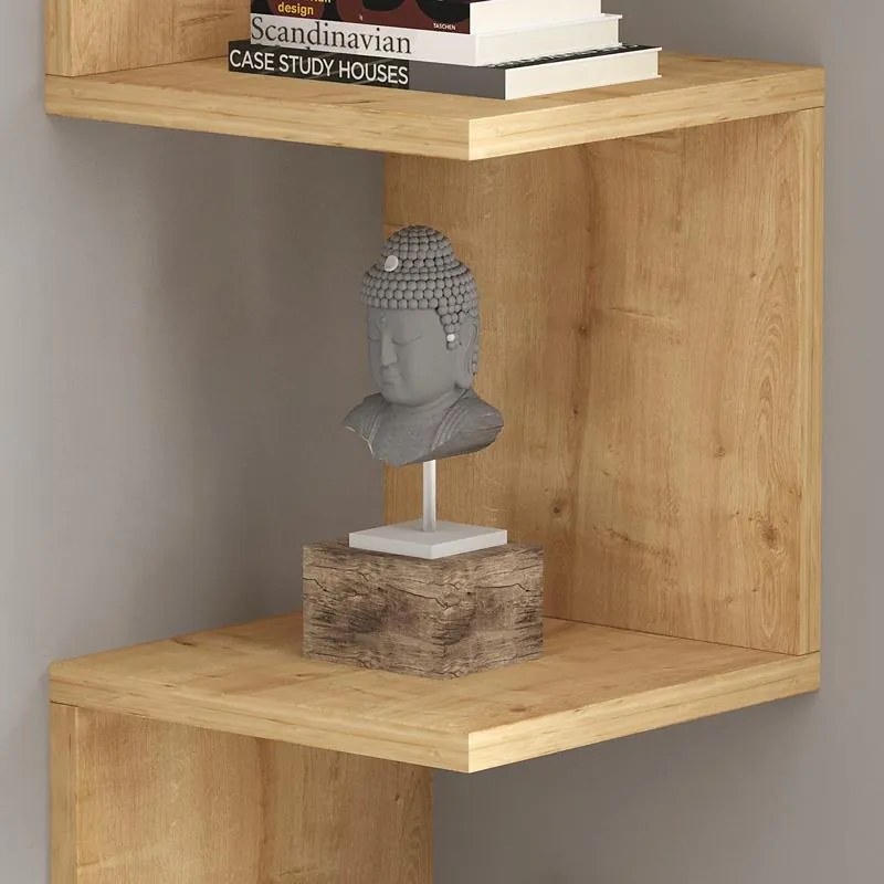 Ραφιέρα γωνιακή τοίχου Insta σε oak απόχρωση 25x25x105,5 εκ. 25x25x105.4 εκ.
