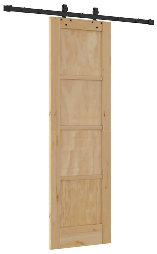 vidaXL Σετ Συρόμενης Πόρτας Φυσικό και μαύρο 61 x 198.5 εκ.